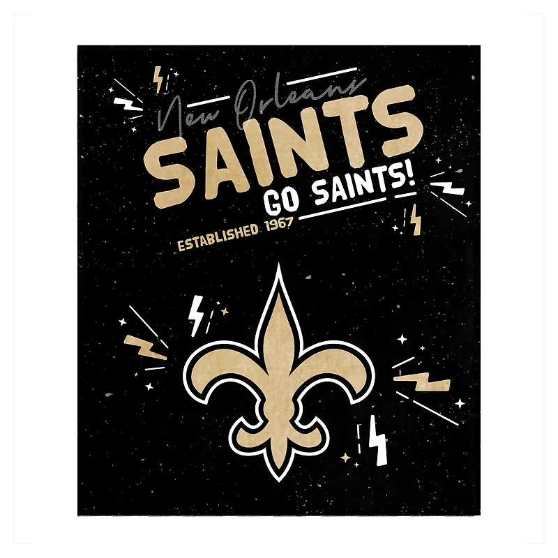 Couverture en peluche des Saints de la Nouvelle-Orléans 60" x 70"