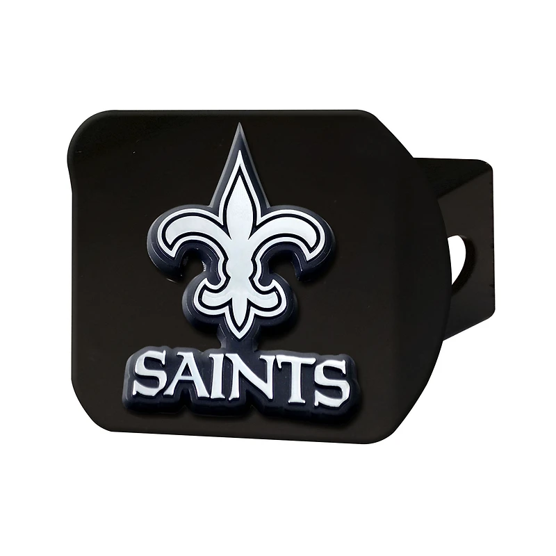 New Orleans Saints Chrome on Black Hitch Cover