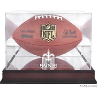 New Orleans Saints Mahogany Football Logo Display Case with Mirror Back