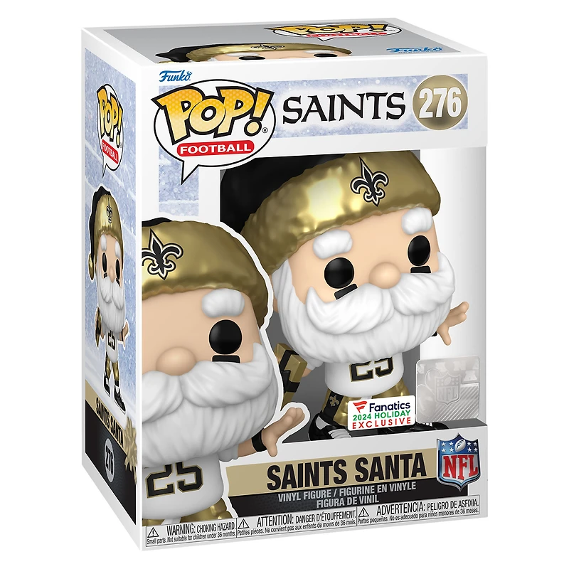 Figurine en vinyle exclusive Fanatics 2024 Funko Pop! du Père Noël des New Orleans Saints