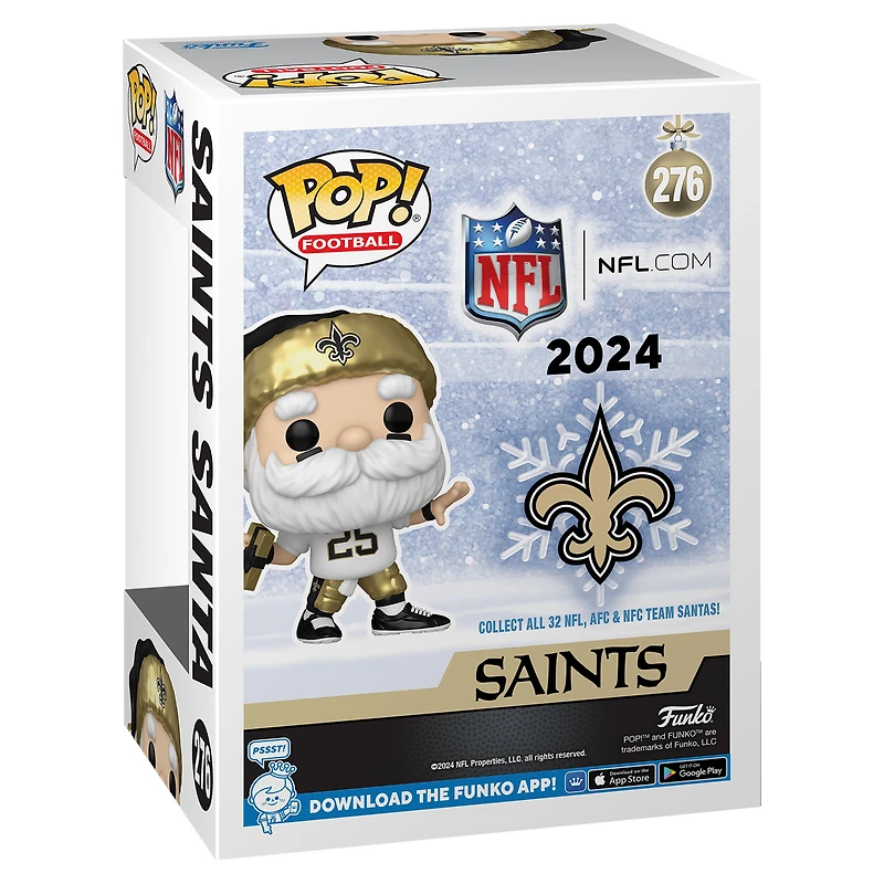 Figurine en vinyle exclusive Fanatics 2024 Funko Pop! du Père Noël des New Orleans Saints