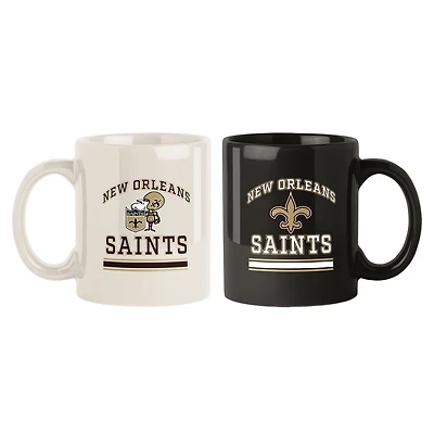 Lot de deux tasses colorées de 15 oz des Saints de la Nouvelle-Orléans