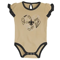 Ensemble de body deux pièces pour nouveau-né et nourrisson, noir/or Vegas, New Orleans Saints « Too Much Love »