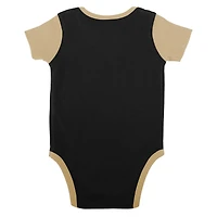 Newborn & Infant Black New Orleans Saints Home Field Advantage Three-Piece Bodysuit, Bib Booties Set