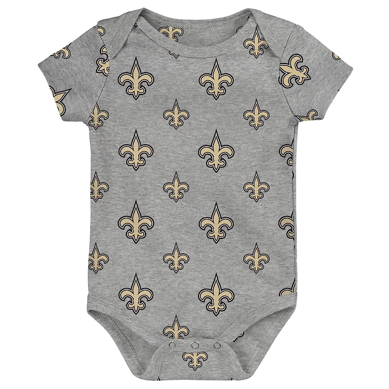Newborn Outerstuff New Orleans Saints Little Tike 3-Piece Bodysuit Set