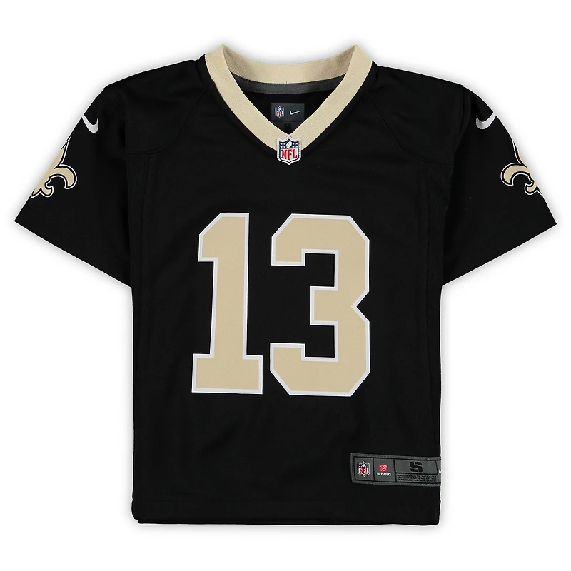 Maillot de match Nike Michael Thomas noir pour enfants d'âge préscolaire des Saints la Nouvelle-Orléans