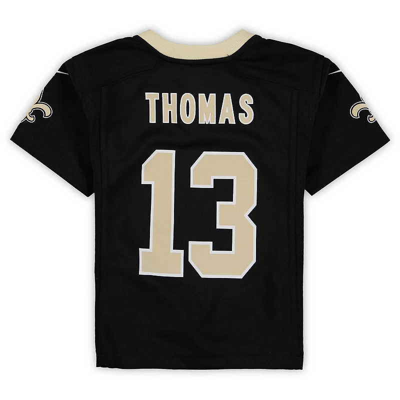 Maillot de match Nike Michael Thomas noir pour enfants d'âge préscolaire des Saints la Nouvelle-Orléans