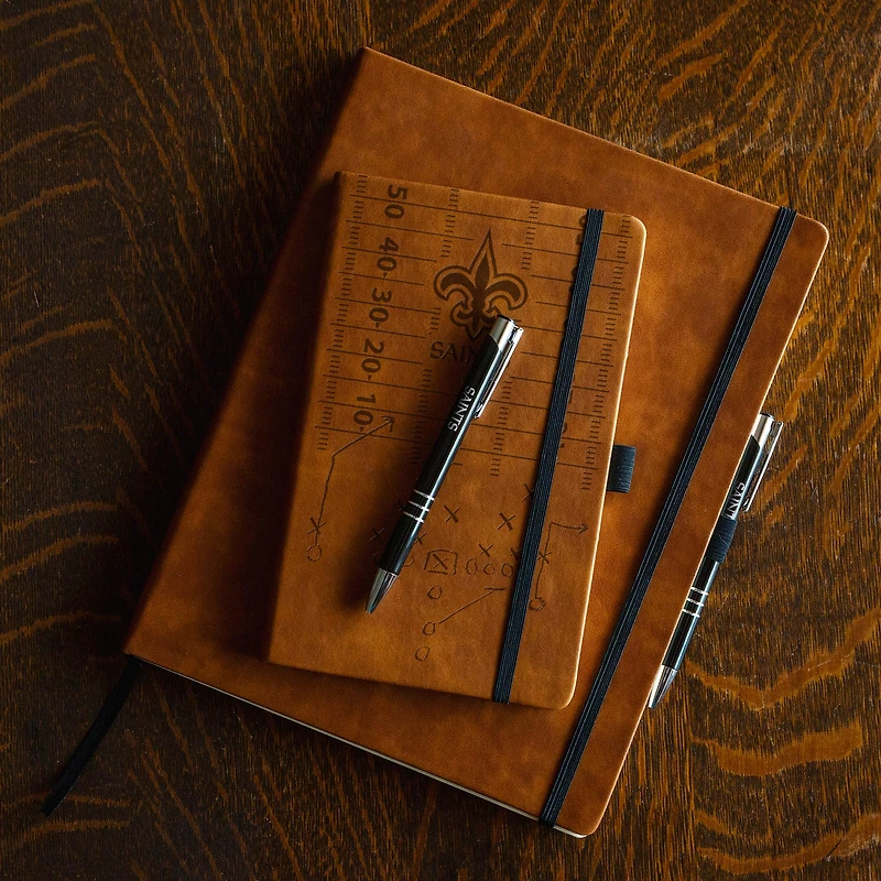 Ensemble-cadeau bloc-notes et stylo gravés au laser New Orleans Saints de Sparo