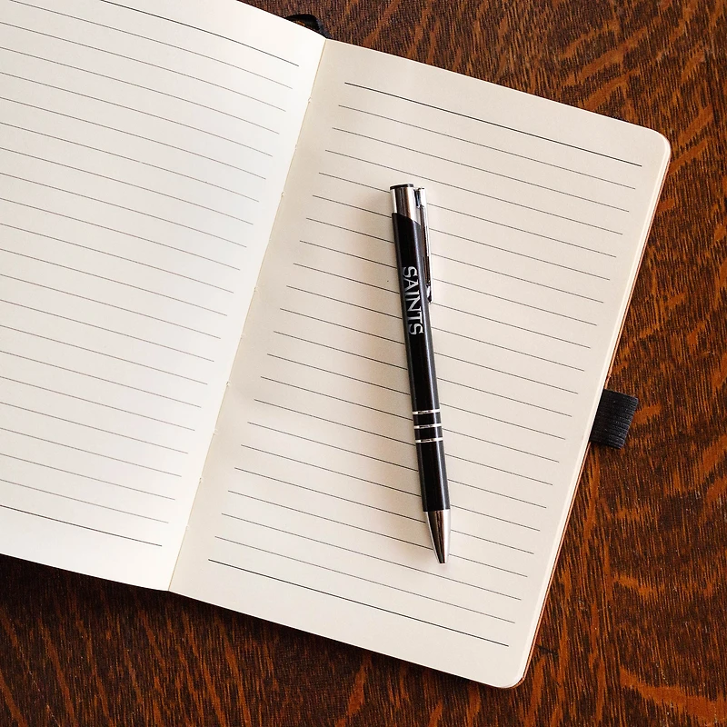 Ensemble-cadeau bloc-notes et stylo gravés au laser New Orleans Saints de Sparo