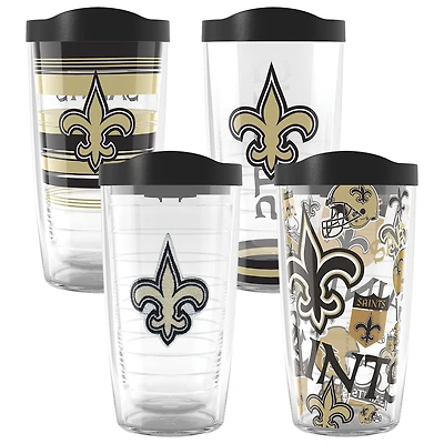 Tervis New Orleans Saints Paquet de quatre 16oz. Ensemble de gobelets classiques