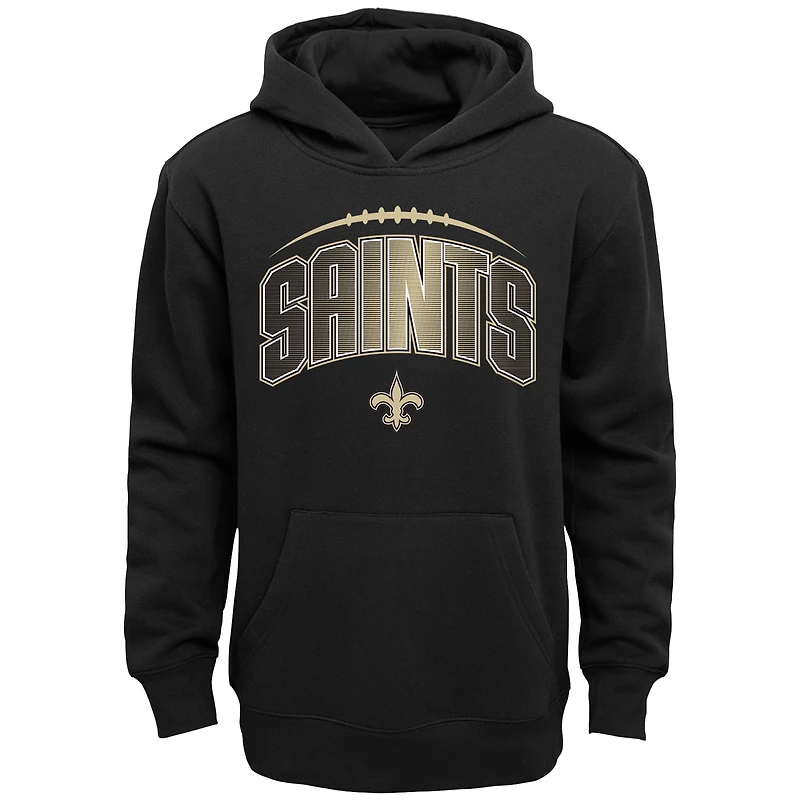 Ensemble sweat à capuche et pantalon Double Up Saints de la Nouvelle-Orléans noir/gris chiné pour tout-petit