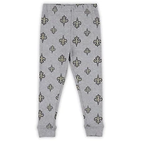 Ensemble de nuit pour tout-petits avec t-shirt à manches longues et pantalon gris chiné des Saints la Nouvelle-Orléans