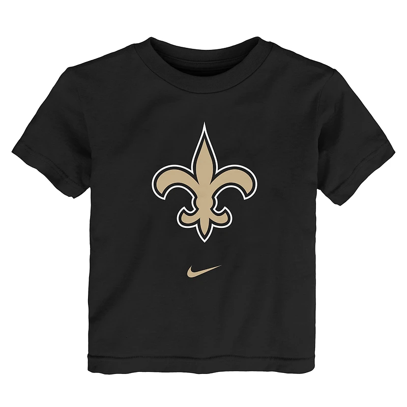 T-shirt Nike noir pour enfant avec logo principal des Saints de la Nouvelle-Orléans