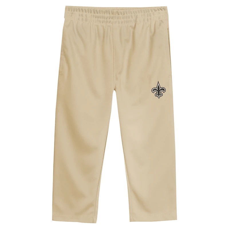 Toddler Outerstuff Black/Vegas Gold New Orleans Saints Red Zone V-Neck T-Shirt & Pants Set