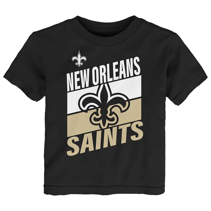 T-shirt noir Outerstuff pour tout-petit, motif travail d'équipe des Saints de la Nouvelle-Orléans