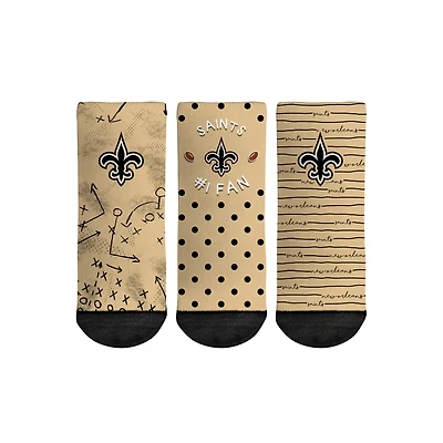 Chaussettes Rock Em pour tout-petit New Orleans Saints #1 Fan Lot de 3 paires de chaussettes