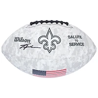 Tyler Shough New Orleans Saints Autographed 2024 Salute To Service Wilson Football