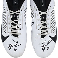 Tyler Shough New Orleans Saints Autographed Game-Used White/Black Nike Cleats from the 2025-26 NFL Season