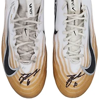 Tyler Shough New Orleans Saints Autographed Game-Used White/Gold Nike Cleats from the 2025-26 NFL Season