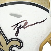 Mini-casque Riddell 2025 Alternate Speed ​​autographié par Tyler Shough, des Saints de la Nouvelle-Orléans