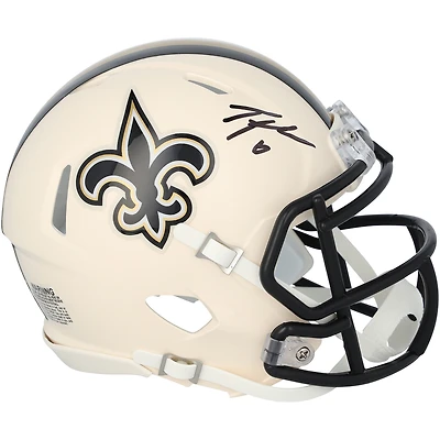 Tyler Shough New Orleans Saints Autographed Riddell Retro Speed Mini Helmet