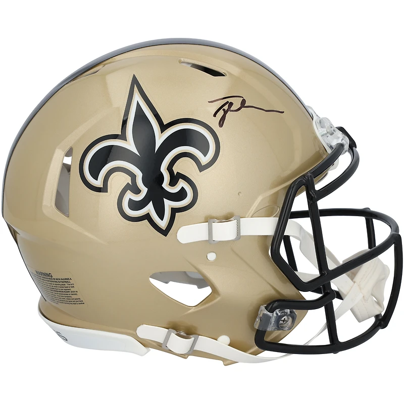 Casque Riddell Speed Authentic autographié par Tyler Shough, joueur des New Orleans Saints