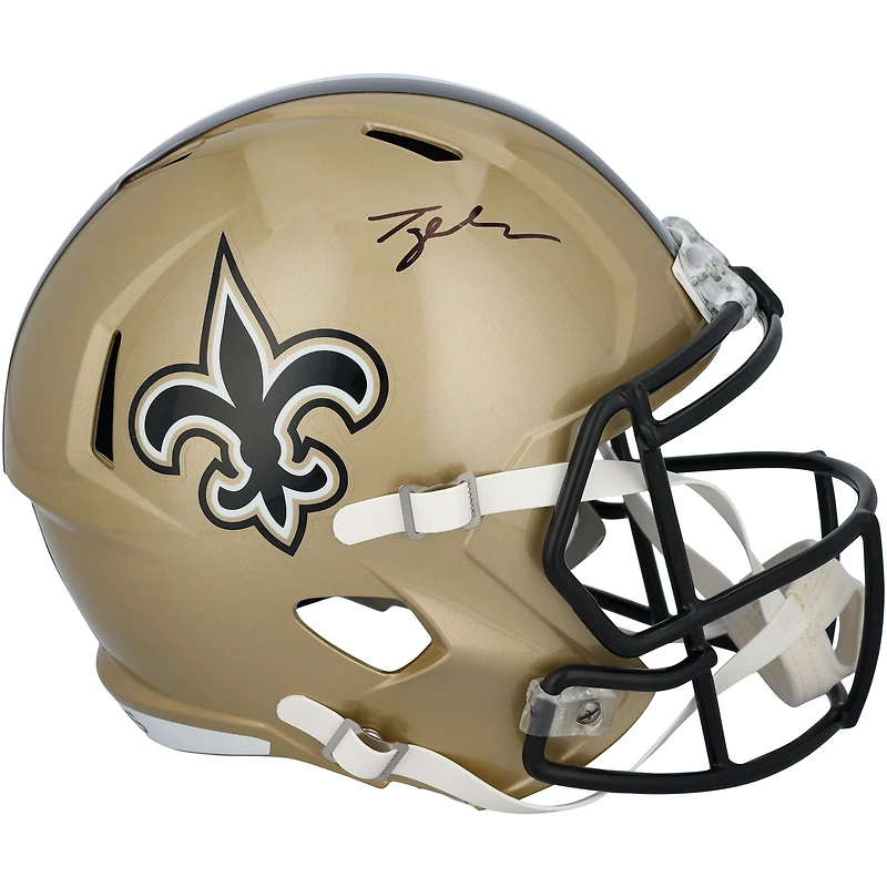 Réplique du casque Riddell Speed autographié par Tyler Shough des Saints de la Nouvelle-Orléans