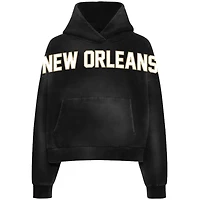 Unisex Black WRLDINVSN x New Orleans Saints Cozy Cropped Hoodie