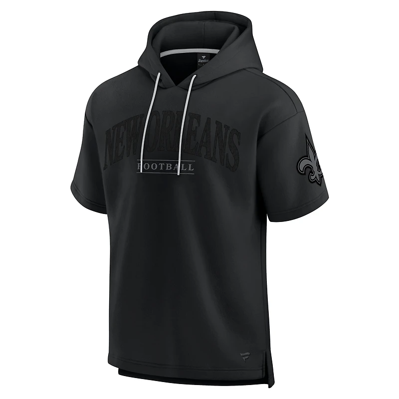 Unisex Fanatics  Black New Orleans Saints Elements Ready Short Sleeve Pullover Hoodie