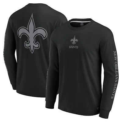 T-shirt unisexe à manches longues Fanatics noir des Saints de la Nouvelle-Orléans Elements Strive