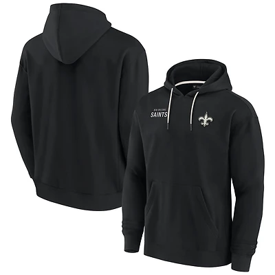 Sweat à capuche unisexe Fanatics noir New Orleans Saints Elements en polaire ultra douce