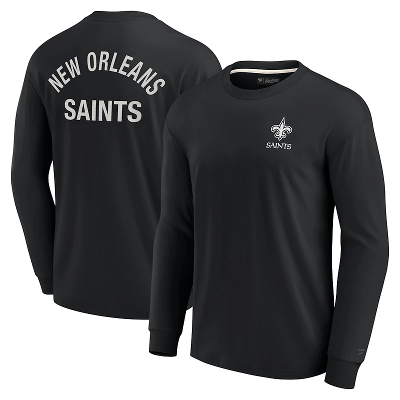 Unisex Fanatics Black New Orleans Saints Elements Super Soft Long Sleeve T-Shirt