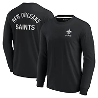 Unisex Fanatics Black New Orleans Saints Elements Super Soft Long Sleeve T-Shirt