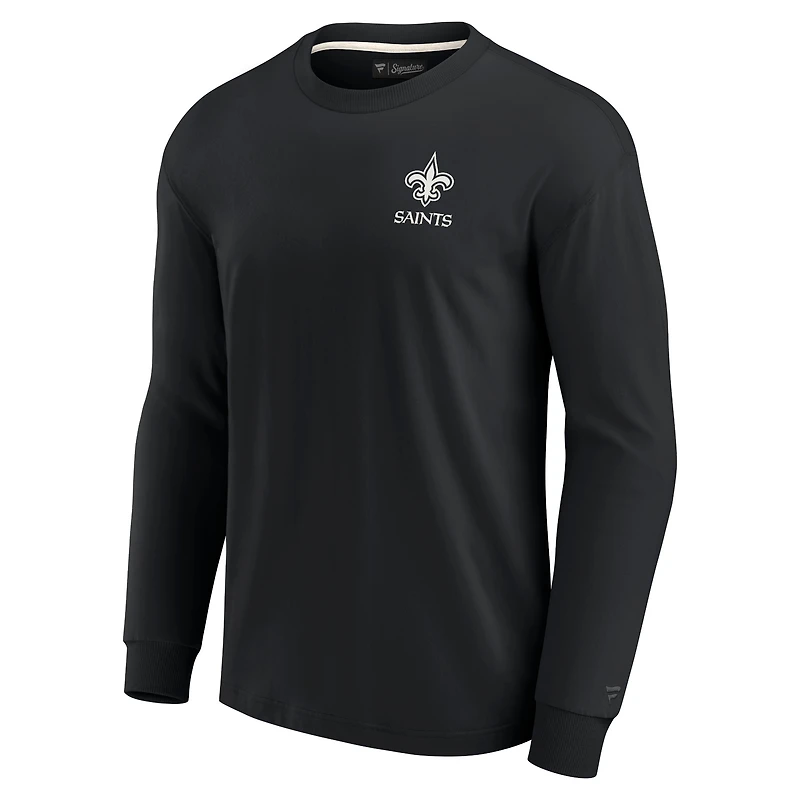 Unisex Fanatics Black New Orleans Saints Elements Super Soft Long Sleeve T-Shirt