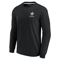 Unisex Fanatics Black New Orleans Saints Elements Super Soft Long Sleeve T-Shirt