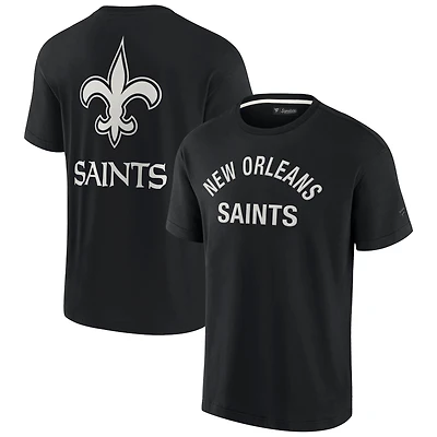 T-shirt unisexe fanatiques noir à manches courtes New Orleans Saints Elements super doux