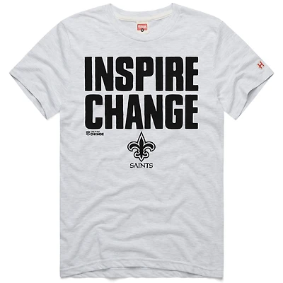 Unisex Homage Ash New Orleans Saints 2024 Inspire Change Tri-Blend T-Shirt