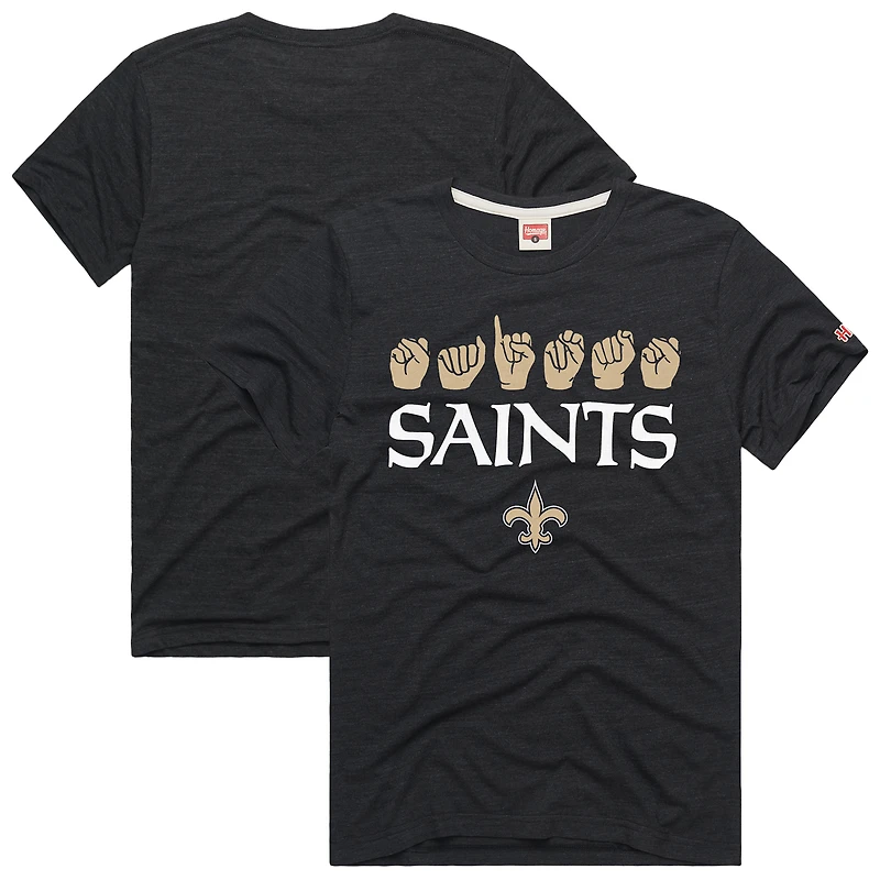 Unisex Homage  Black New Orleans Saints NFL ASL Collection by Love Sign Tri-Blend T-Shirt