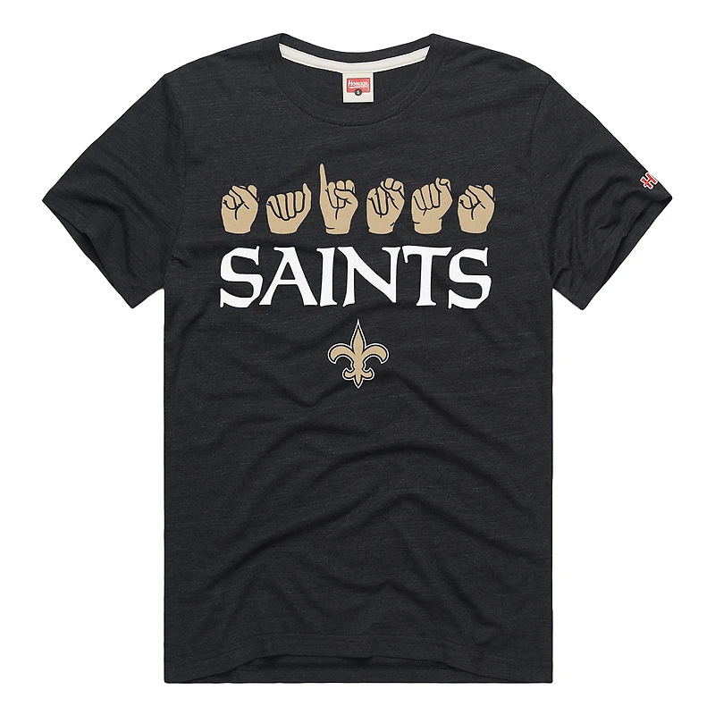 Unisex Homage  Black New Orleans Saints NFL ASL Collection by Love Sign Tri-Blend T-Shirt