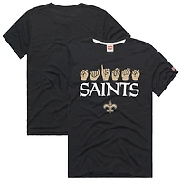 T-shirt unisexe noir hommage New Orleans Saints NFL ASL Collection par Love Sign Tri-Blend