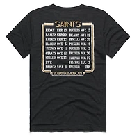 Unisex Homage Charcoal New Orleans Saints 2026 NFL Schedule Queen Tri-Blend T-Shirt