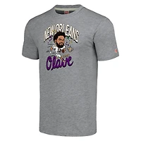 Unisex Homage Chris Olave Gray New Orleans Saints Caricature Player Tri-Blend T-Shirt