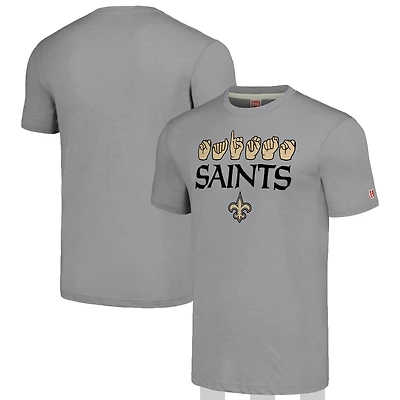 T-shirt unisexe gris hommage New Orleans Saints en langue des signes américaine