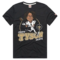 Unisex Homage Jordyn Tyson Charcoal New Orleans Saints Caricature Player Graphic Tri-Blend T-Shirt