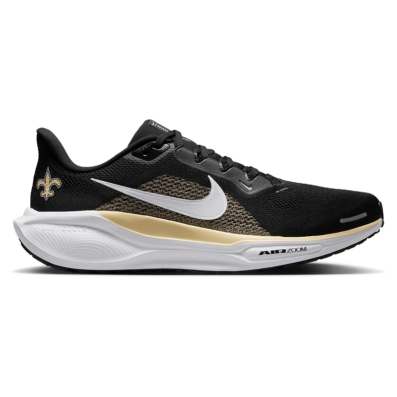 Baskets unisexes Nike Air Zoom Pegasus 41 noires des Saints de la Nouvelle-Orléans