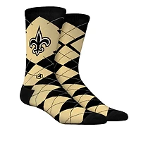 Unisex Rock Em Socks  New Orleans Saints Argyle Knitted Dress Socks