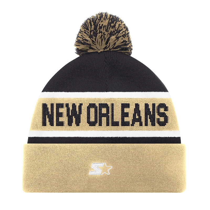 Unisex Starter Gold New Orleans Saints Cuffed Knit Hat with Pom