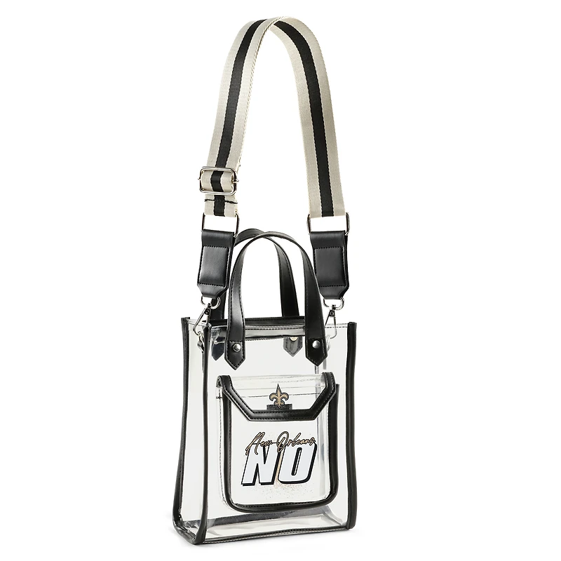 WEAR by Erin Andrews Sac à bandoulière transparent New Orleans Saints Stadium avec pochette à monnaie