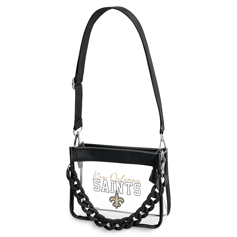Sac bandoulière mini à chaîne en plastique WEAR by Erin Andrews New Orleans Saints