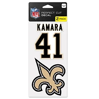 WinCraft Alvin Kamara New Orleans Saints Perfect Cut Lot de 2 joueurs – Lot de décalcomanies